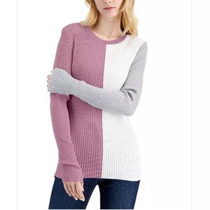INC international concepts Ribbed Colorblocked Sweater